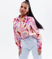 VILA Pink Abstract Long Sleeve Shirt